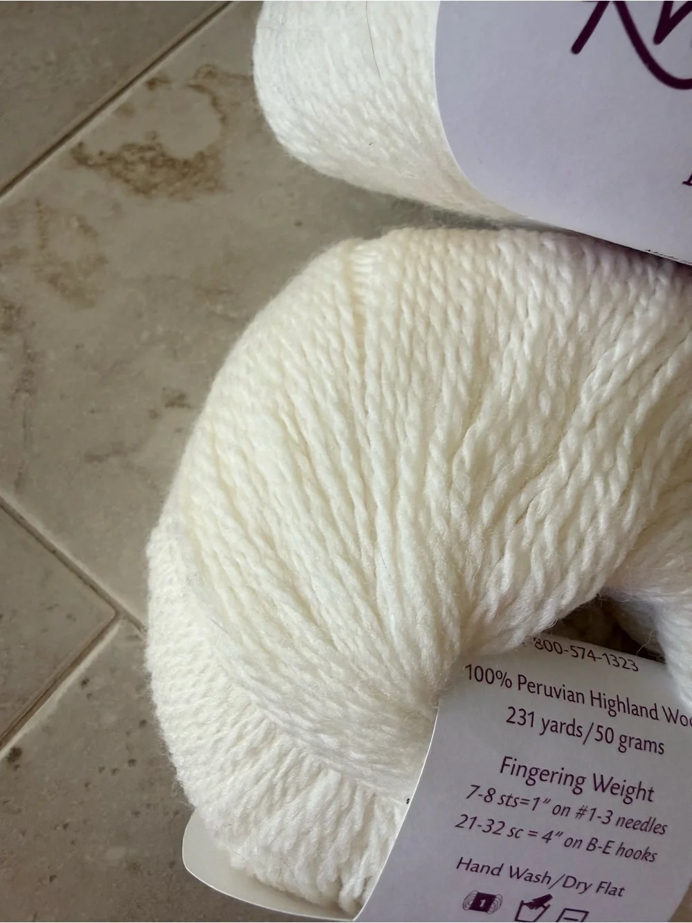 Knit Picks Palette White Peruvian Highland Wool Yarn - Fingering Weight